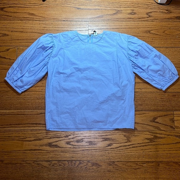 COMEANDGET Purple Old Money Coastal Puffed Sleeves Girly Blouse A11 - Picture 1 of 3